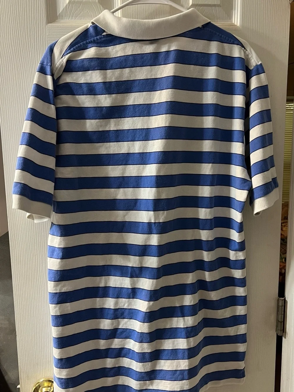 Vintage Polo Golf Ralph Lauren Striped Polo Shirt in White and Blue